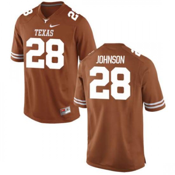 Mens University of Texas #28 Kirk Johnson Game Player Jersey Orange